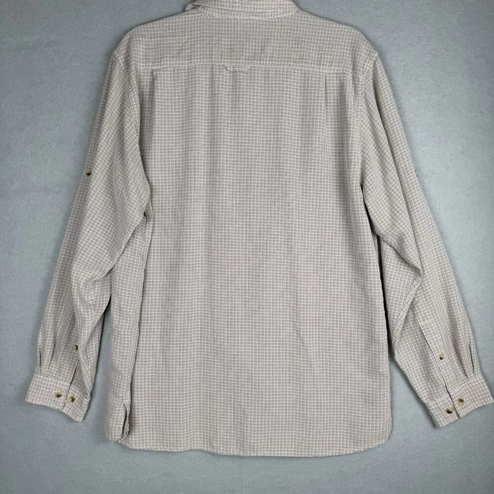 Vintage The North Face Button‎ Plaid Long Sleeve Shirt Mens L Brown Red Gorpcore